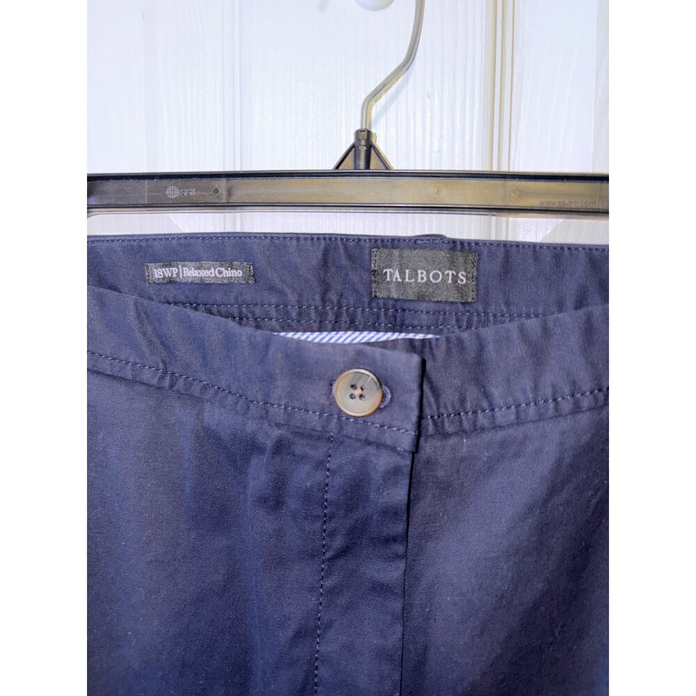 Talbots navy blue cropped relaxed chino size 18W petite 1375_A2 - Picture 3 of 6